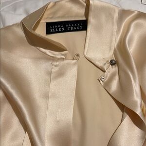 Ellen Tracy Women's Satin Blouse in Cream